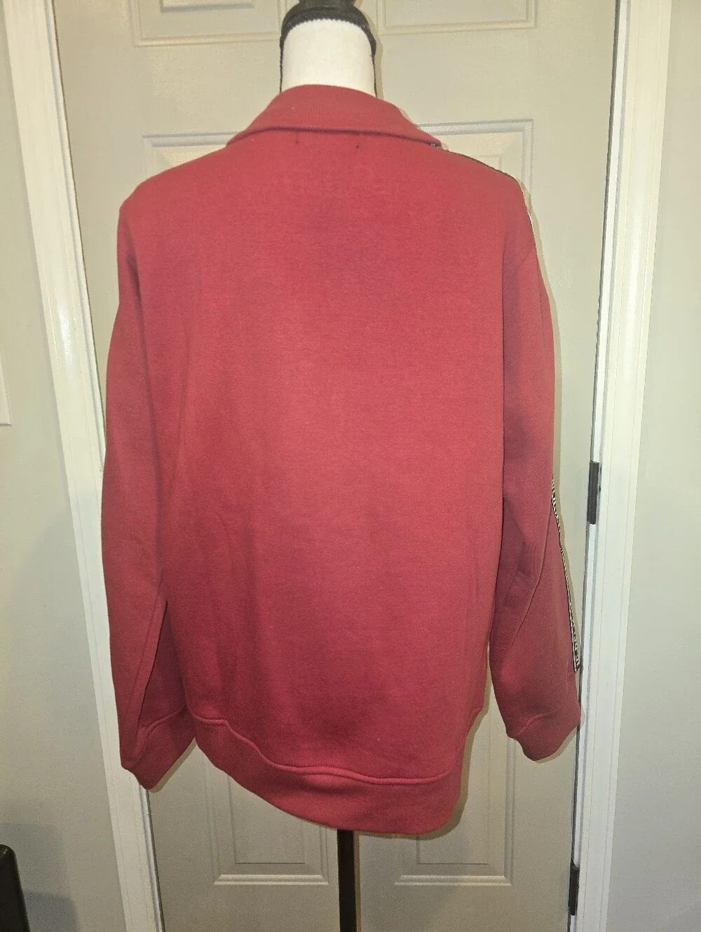 Mens True Religion Red Zip-Up Jacket with Logo Tape